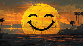 Vibrant Smile - Yellow Smiley, smiley, yellow smiley, ocean, tropical HD wallpaper