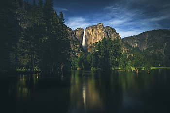 Landscape, Nature, Sky, Mountains, Lake, Evening HD wallpaper