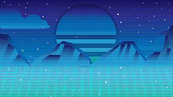 Retro Mountain Scenery , retrowave, artist, artwork, digital-art, artstation HD wallpaper