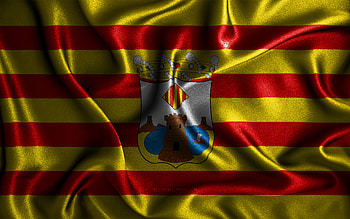 Benidorm flag, , silk wavy flags, spanish cities, Day of Benidorm, Flag of Benidorm, fabric flags, 3D art, Benidorm, cities of Spain, Benidorm 3D flag HD wallpaper