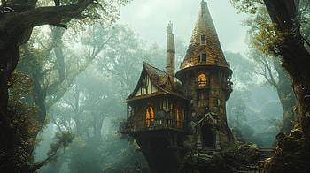 Majestic Wizard Tower in Enchanted Forest - Ultra, fantasy, wizard tower, fairy tale, enchanted forest HD wallpaper