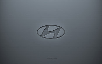 Hyundai logo, gray creative background, Hyundai emblem, gray paper texture, Hyundai, gray background, Hyundai 3d logo HD wallpaper
