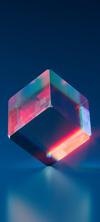 Crytsal Blue Cube , 3d, electric blue, crystal, design HD phone wallpaper