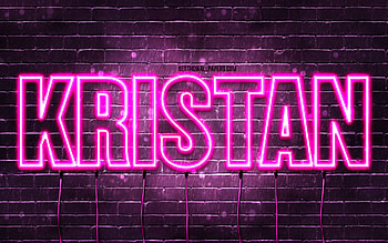 Kristan, , with names, female names, Kristan name, purple neon lights, Kristan Birtay, Happy Birtay Kristan, popular italian female names, with Kristan name HD wallpaper