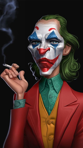 Joker Smoking, Funny, Joker, Painting HD phone wallpaper