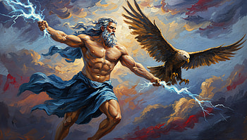 Zeus Ascendant — Thunder King, Lightning, Eagle HD wallpaper