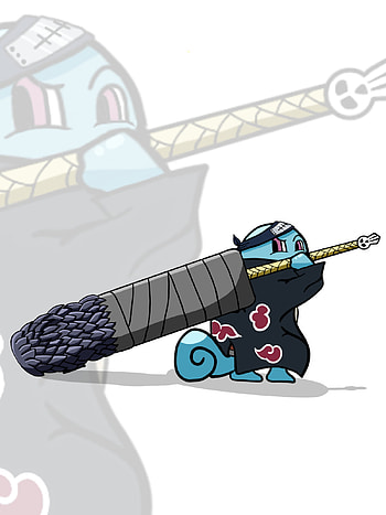 Squirtle, naruto, pokemon, akatsuki, anime, samehada HD phone wallpaper