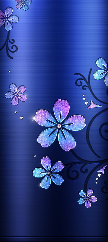 Glossy Flower, diamond, pink, petal, Luxury, Metalink, Premium HD phone wallpaper