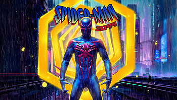 Spider Man 2099 And Neon City, spiderman, spiderman-2099, superheroes, artwork, digital-art, art HD wallpaper
