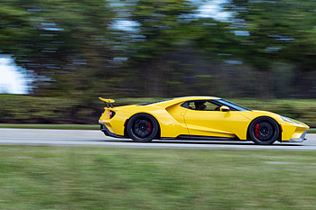 Yellow Ford GT — Motion, car, Ford GT HD wallpaper