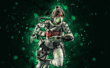Wraith, , turquoise neon lights, Apex Legends characters, warriors, Apex Legends, Wraith Apex Legends, Wraith Skin HD wallpaper