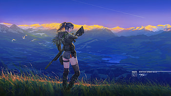Morning In The Wildspitz , artist, artwork, digital-art, artstation HD wallpaper