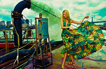 Art graphy, flowing, model, graphy, blonde, , girl, beautiful, dress, woman, fashion, abstract, green HD wallpaper