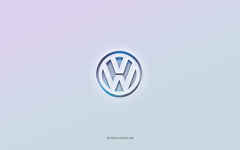 Volkswagen logo, cut out 3d text, white background, Volkswagen 3d logo, Volkswagen emblem, Volkswagen, embossed logo, Volkswagen 3d emblem HD wallpaper