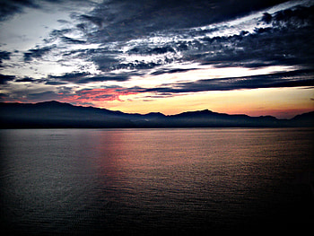 amazing sunset, sea, clouds, sky, adriatic, nature, sunset HD wallpaper
