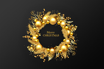 :), craciun, christmas, golden, black, card, wreath, new year HD wallpaper