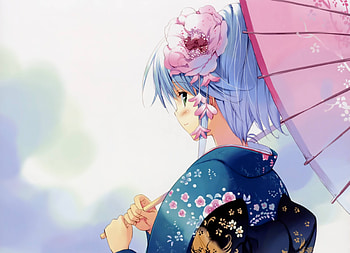 Anime, Flower, Girl, Decoration, Umbrella HD wallpaper
