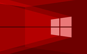 Windows 10 red logo, red abstract background, minimalism, Windows 10 logo, Windows 10 minimalism, Windows 10 HD wallpaper