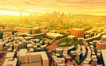 Cartoon Skyline, Cartoon city, Animated HD wallpaper