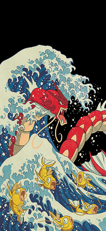 Shiny Gyarados , Rare Pokmon variant, Shimmering beauty, Elusive appearance HD phone wallpaper