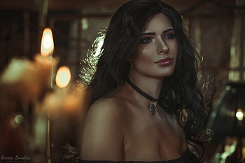 Cosplay ~ Yennefer, model, yennefer, face, cosplay, girl, the witcher, kristina borodkina, woman HD wallpaper