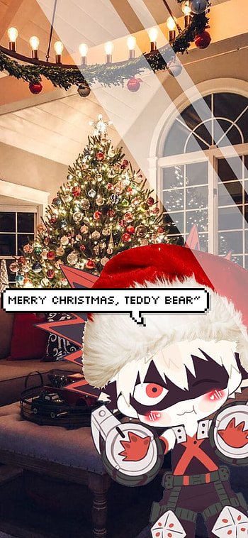 Christmas Chibi Bakugo, mha Christmas, mha, bnha, anime Christmas, anime, christmas bakugo HD phone wallpaper