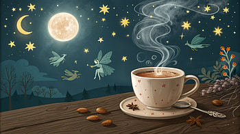 Enchanting Hot Cocoa: A Ultra, fairy, moon, cup, Stars HD wallpaper