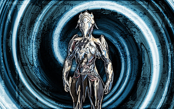 Zephyr, blue grunge background, Warframe, RPG, Warframe characters, Zephyr Build, vortex, Warframe Builds, Zephyr Warframe HD wallpaper