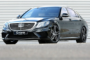 Mercedes-Benz-S63-AMG-by-G-Power, Black, Luxury, Benz, Custom Wheels HD wallpaper
