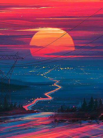 Sunset vertical HD phone wallpaper