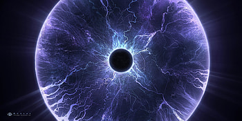 Universe, Lightning, Violet, Halo, Glow, Purple, Planet, Eclipse HD wallpaper