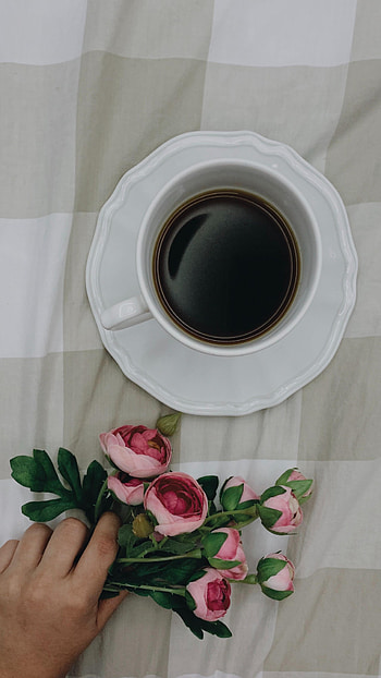 Flowers, Food, Coffee, Hand, Cup HD phone wallpaper