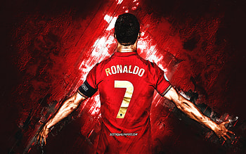 Cristiano Ronaldo, CR7, Portugal national football team, Portuguese footballer, red stone background, CR7 art, Cristiano Ronaldo art, Portugal HD wallpaper
