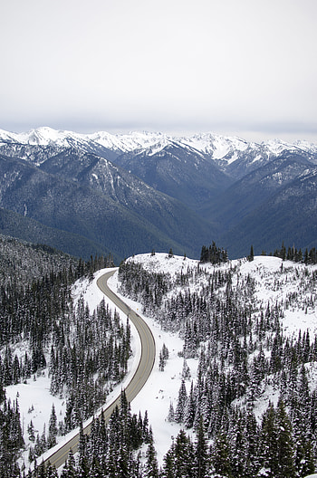 Nature, Mountains, Snow, Vertex, Road, Tops, Slope HD phone wallpaper