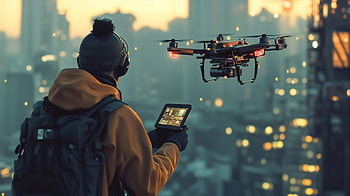Urban Drone Operator: Stunning Ultra, man, Drone Operator, drone, cityscape, technology HD wallpaper