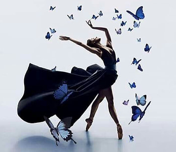 Ballerinas dancing with the butterflies, blue, butterflies, Ballerina, dance HD wallpaper