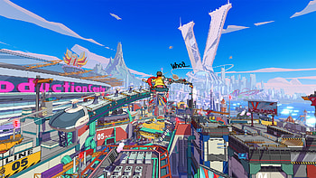 Hi-Fi Rush Game Vibrant Cityscape, video game, Hi-Fi Rush HD wallpaper