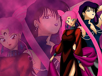 Black Lady and Mistress Nine, evil, saturn, sailor mon, chibi moon HD wallpaper