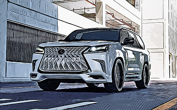 Lexus LX, 2022, , vector art, Lexus LX drawing, creative art, Lexus LX art, vector drawing, abstract cars, Lexus, car drawings, Lexus LX 570 HD wallpaper