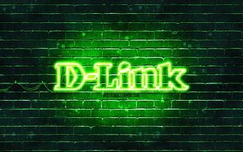 D-Link green logo, , green brickwall, D-Link logo, brands, D-Link neon logo, D-Link HD wallpaper