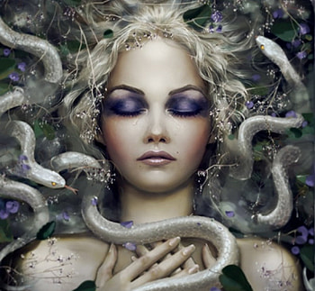 Medusa Sleeps, medusa, fantasy, gorgon, snakes, sleep HD wallpaper