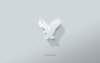 American Eagle Outfitters logo, white background, American Eagle Outfitters 3d logo, 3d art, American Eagle Outfitters, 3d American Eagle Outfitters emblem HD wallpaper