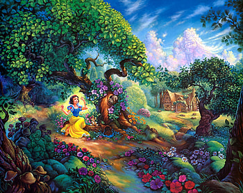 snow white, white, art, painting, snow HD wallpaper