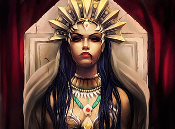 Vampire, queen, fantasy, woman, art HD wallpaper