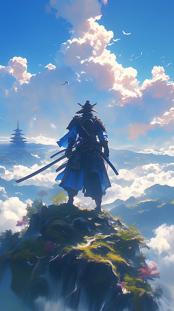 Epic Samurai Skyline, samurai HD phone wallpaper