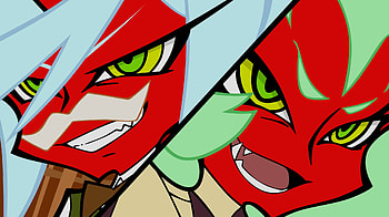 Panty & Stocking, horns, demons, kneesocks, scanty, panty and stocking with garterbelt HD wallpaper