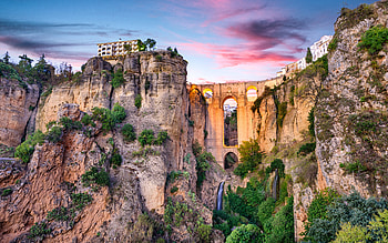 Puente Nuevo Bridge Ronda Spain, spain, bridge, mountains, puente nuevo HD wallpaper