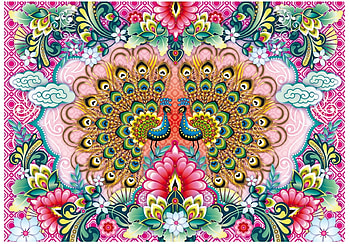 Pattern, pink, paun, bird, texture, peacock, wentworth wooden HD wallpaper