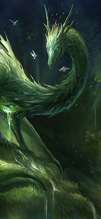 Green crystal dragon, , High definition, Captivating visuals HD phone wallpaper