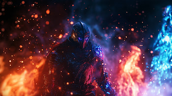 Dark Flame Knight: Epic Fantasy Energy, knight, fire, energy, dark, fantasy, Dark Fantasy HD wallpaper